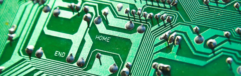 Close-up of a printed circuit board representing electronics manufacturing in Thailand