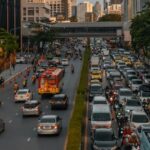 Street view in Bangkok near Platinum Fashion Mall, a popular area for expats in Bangkok.