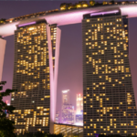 Marina Bay Sands Singapore skyline at night illustrating VAT Singapour business environment