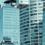 Singapore business tax and corporate buildings in Singapore's central business district.