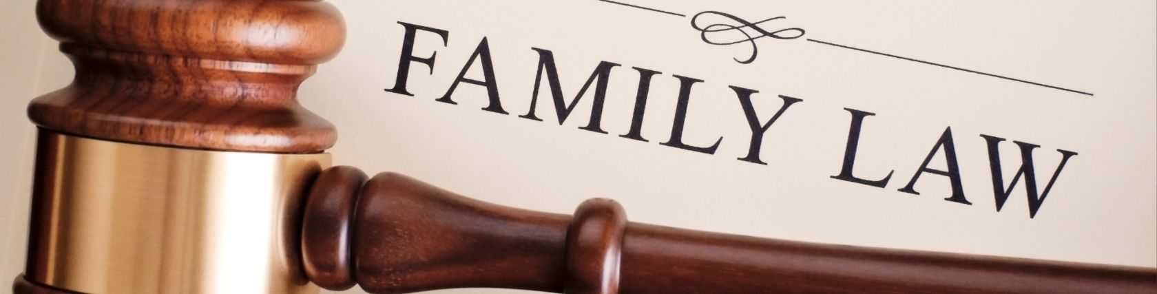 Family law gavel with a focus on family documents